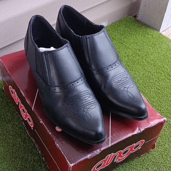 DINGO: Women’s Size 9 Black, Western, Ankle Low Boots, Booties, Slip Ons Leather - Picture 3 of 5